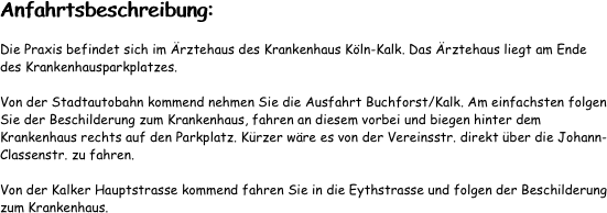 Anfahrtsbeschreibung: